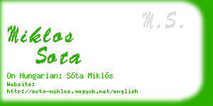 miklos sota business card